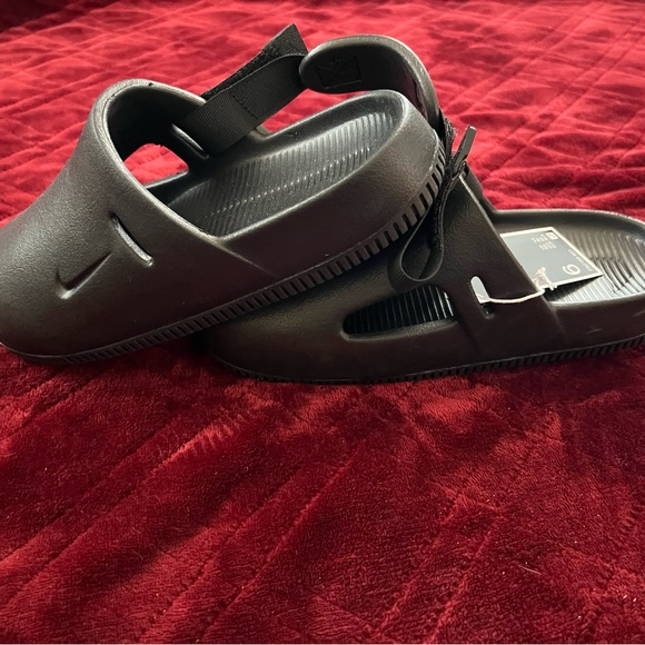 Women’s Nike Calm Mule Black Slip-On Shoes with Velcro - Picture 3 of 4
